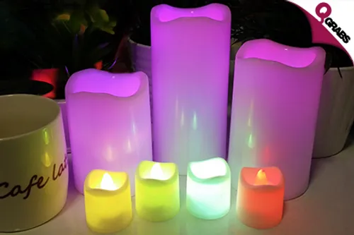 From QR45 Shine On with LED Color Changing Lights - Choose from 3 Piece Candle Lights or 24 Piece Tea Lights! (Up to QR100 Value)